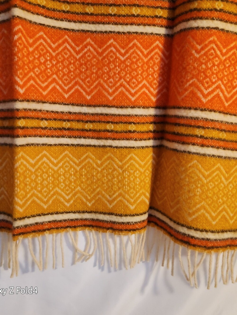 Handwoven Orange & Yellow Decorative Throw Blanket/ Faribo - Picture 13 of 16